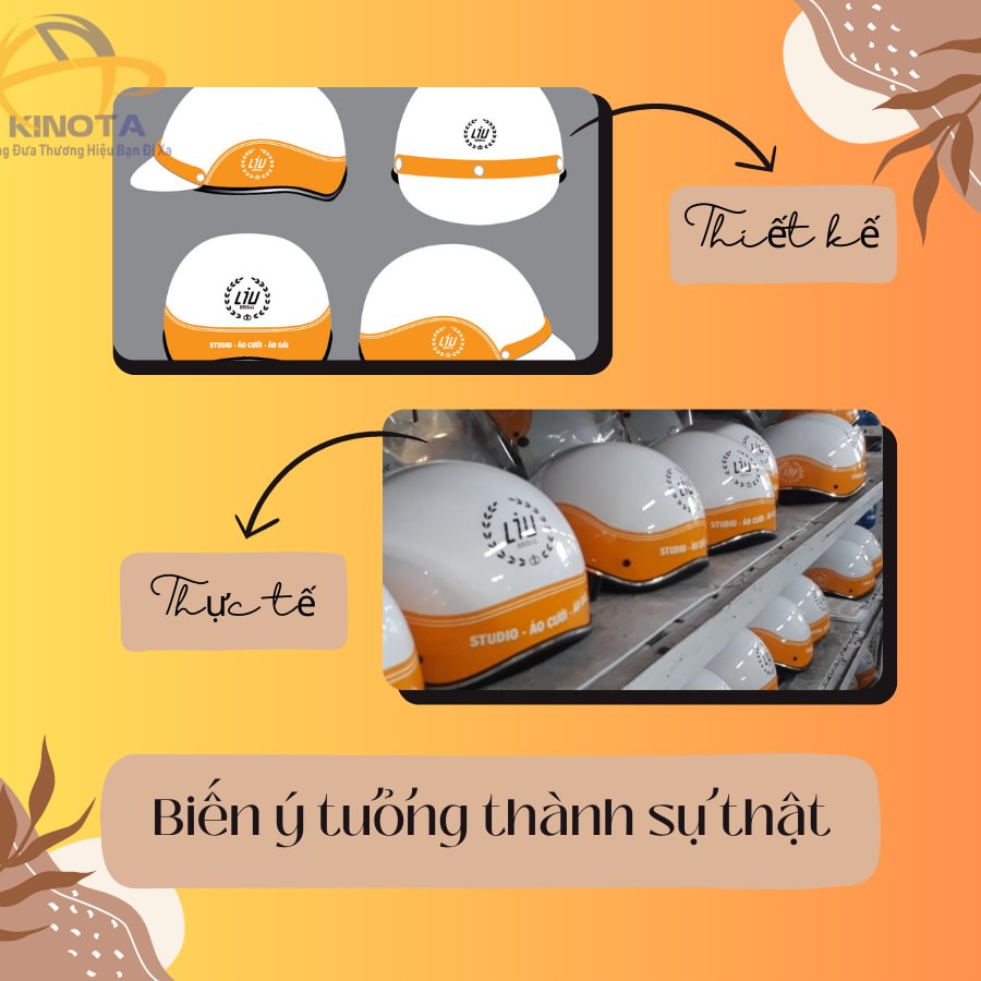 Xưởng sản xuất mũ bảo hiểm quảng cáo Kinota tại TP.HCM