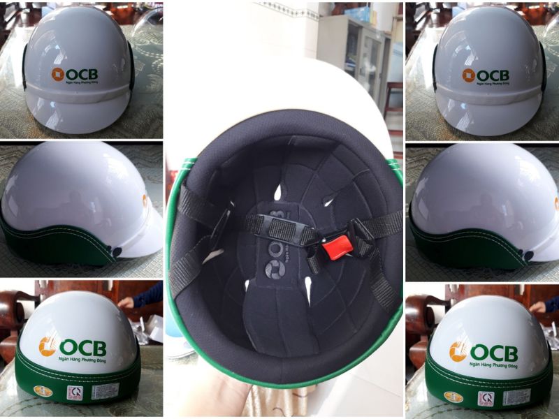 Xưởng quà tặng Kinota sản xuất nón bảo hiểm cho ngân hàng OCB