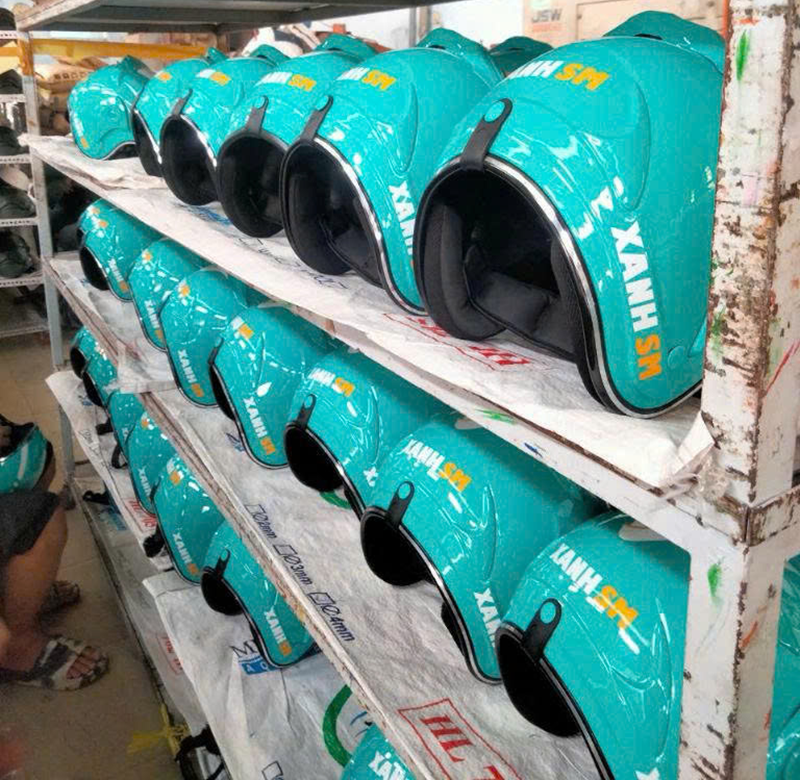 Sản xuất nón bảo hiểm quảng cáo đúng mẫu thương hiệu yêu cầu