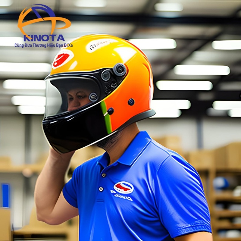 Sản xuất mũ bảo hiểm/ nón bảo hiểm in logo đẹp ấn tượng