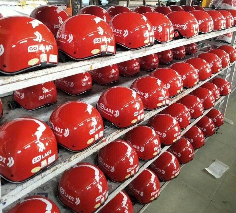 Mũ bảo hiểm sự kiện in logo, nhận đơn số lượng lớn