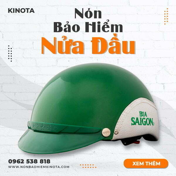 NÓN BẢO HIỂM NỬA ĐẦU BỌC DA – KT8